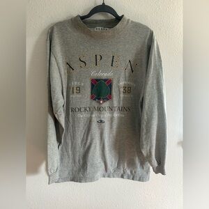 Vintage Big Rock Aspen Colorado Made In USA Long Sleeve Tee size S